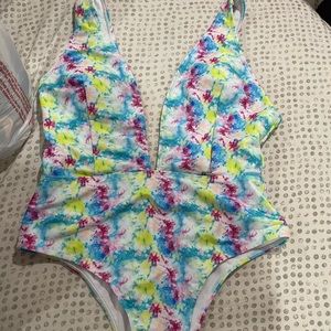 One piece floral bathing suit size Xl